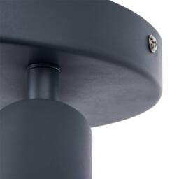 First Choice Lighting Hawkins - Charcoal 3 Way Adjustable Round Ceiling Spotlight in Grey - thumbnail 5