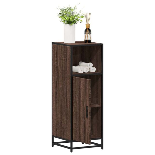 Berkfield Home Bathroom Cabinet Brown Oak 35x37.5x100 cm Engineered Wood - image 1