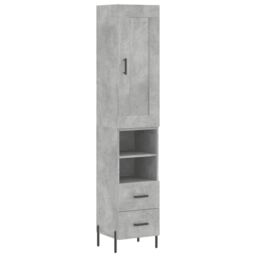 Berkfield Home Highboard Concrete Grey 34.5x34x180 cm Engineered Wood - thumbnail 2