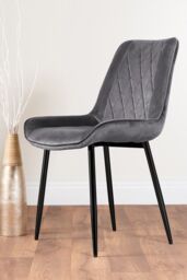FurnitureboxUK Carson White Marble Effect Dining Table & 6 Pesaro Black Leg Chairs in Grey - thumbnail 3