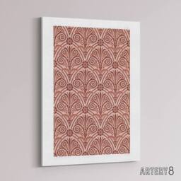 "Artery8 Antique Botanical Greek Pattern Audsley Canvas Wall Art Print in Pink - Size: W12"" x H16""" - thumbnail 2