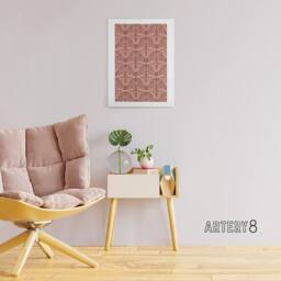 "Artery8 Antique Botanical Greek Pattern Audsley Canvas Wall Art Print in Pink - Size: W12"" x H16""" - thumbnail 3