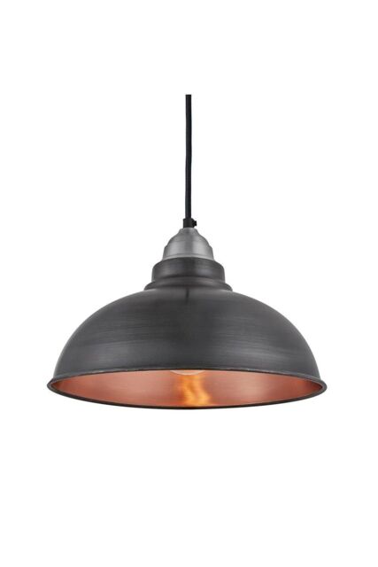 Industville Old Factory Pendant, 12 Inch, Pewter & Copper, Light Pewter Holder in Copper - image 1
