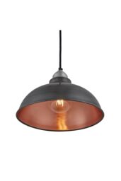 Industville Old Factory Pendant, 12 Inch, Pewter & Copper, Light Pewter Holder in Copper - thumbnail 2