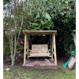Churnet Valley Garden Furniture Ltd Antoinette 2 Swing Seat - Min. Assembly Required - Set of Cushions Inc in Brown - thumbnail 4