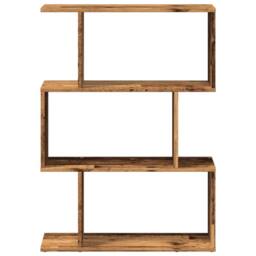 Berkfield Home Room Divider Bookcase 3-Tier Old Wood 70x24x97 cm Engineered Wood in Brown - Size: 70 x 24 x 97 cm - thumbnail 5