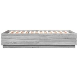 Berkfield Home Bed Frame with LED without Mattress Grey Sonoma 150x200 cm King Size - thumbnail 6