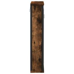 Berkfield Home Bathroom Mirror Cabinet Smoked Oak 42x12x60 cm Engineered Wood in Brown - Size: 42 x 12 x 60 cm - thumbnail 6