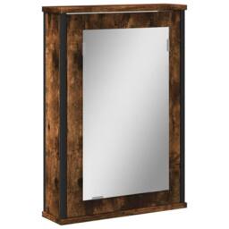 Berkfield Home Bathroom Mirror Cabinet Smoked Oak 42x12x60 cm Engineered Wood in Brown - Size: 42 x 12 x 60 cm