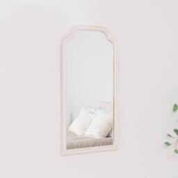 Melody Maison White Washed Distressed Wooden Frame Wall Mirror - 40cm X 75cm - Size: 40 cm X 75 cm - thumbnail 6