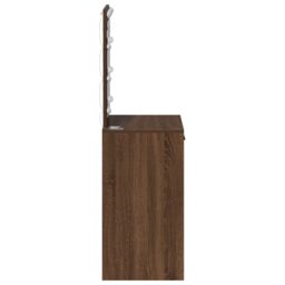 Berkfield Home Dressing Table with LED Lights Brown Oak 50x41x135 cm - Size: 50 x 41 x 135 cm - thumbnail 6