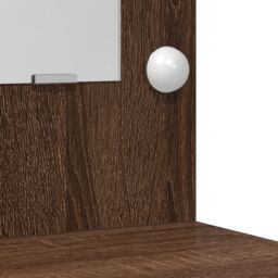 Berkfield Home Dressing Table with LED Lights Brown Oak 50x41x135 cm - Size: 50 x 41 x 135 cm - thumbnail 9