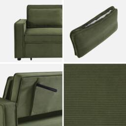sweeek 2-seater Corduroy Sofa Bed in Khaki - thumbnail 4