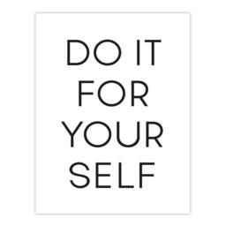"Artery8 Do It For Yourself Black & White Bold Simple Wall Art Print - Size: W12"" x H16""" - thumbnail 1