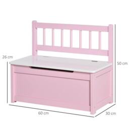 STILVORA Toy Storage Bench with Backrest in Pink - thumbnail 4