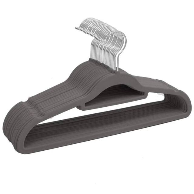 Kelvenix 80x Hangers grey Velvet Coat Hangers Anti Slip - image 1