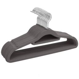 Kelvenix 80x Hangers grey Velvet Coat Hangers Anti Slip - thumbnail 1