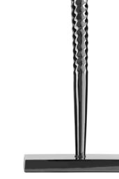Orsina Table Lamp with Screw Shaped Stainless Steel Base, High Gloss Nickel Finish, Black Fabric Tapered Shade in Silver - thumbnail 4