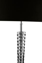Orsina Table Lamp with Screw Shaped Stainless Steel Base, High Gloss Nickel Finish, Black Fabric Tapered Shade in Silver - thumbnail 5