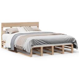 Berkfield Home Beautiful Bed Frame without Mattress 120x190 cm Small Double Soli in Light Tan - thumbnail 3
