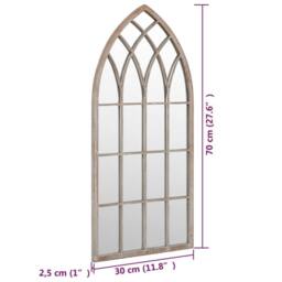 Berkfield Home Garden Mirror Sand 70x30 cm Iron for Outdoor Use in Cream - thumbnail 6