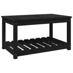 Berkfield Home Garden Table Black 82.5x50.5x45 cm Solid Wood Pine