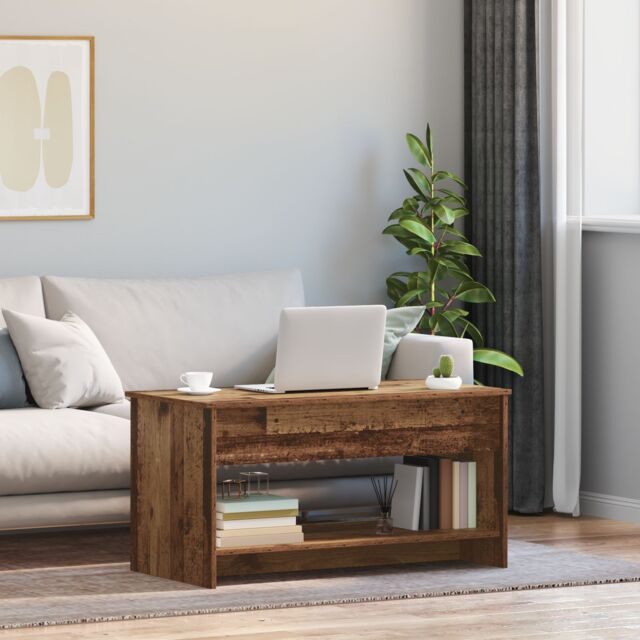 Berkfield Home Coffee Table Old wood 102 x 50 x 52.5 cm Engineered wood in Brown - image 1