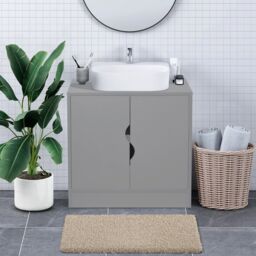 EONLION Flaminio Partial Pedestal Bathroom Vanity with Storage Cabinet in White - thumbnail 4
