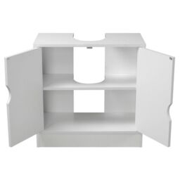 EONLION Flaminio Partial Pedestal Bathroom Vanity with Storage Cabinet in White - thumbnail 3