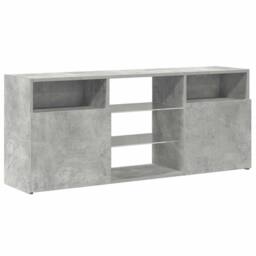 Berkfield Home TV Cabinet with LED Lights Concrete Grey 120x30x50 cm - Size: 120 x 30 x 50 cm - thumbnail 6