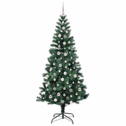 Berkfield Home Artificial Pre-lit Christmas Tree Green 240 cm PVC & Metal - thumbnail 4
