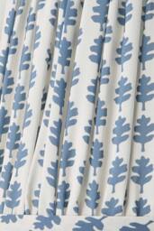 ValueLights Grange Small 25cm Floral Pleated Ceiling Pendant Lamp Shade & Bulb in Mid Blue - thumbnail 4