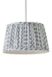 ValueLights Grange Small 25cm Floral Pleated Ceiling Pendant Lamp Shade & Bulb in Mid Blue - thumbnail 6