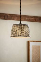ValueLights Grange Small 25cm Floral Pleated Ceiling Pendant Lamp Shade & Bulb in Mid Blue - thumbnail 2