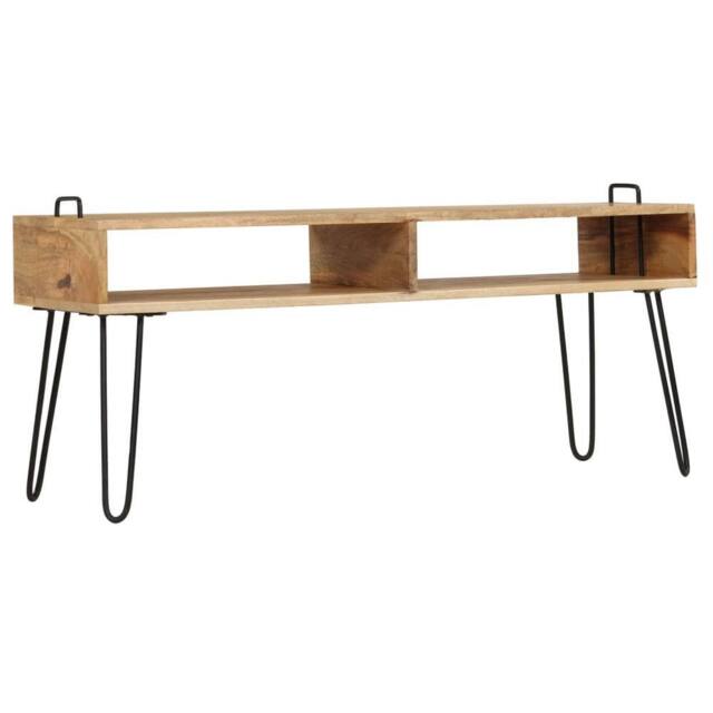 Berkfield Home TV Stand Solid Mango Wood 110x35x45 cm in Brown - Size: 110 x 35 x 45 cm - image 1
