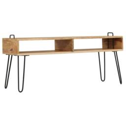 Berkfield Home TV Stand Solid Mango Wood 110x35x45 cm in Brown - Size: 110 x 35 x 45 cm