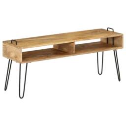 Berkfield Home TV Stand Solid Mango Wood 110x35x45 cm in Brown - Size: 110 x 35 x 45 cm - thumbnail 2