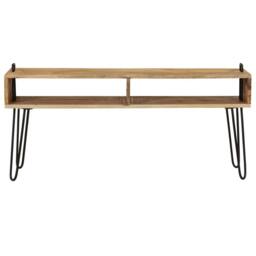 Berkfield Home TV Stand Solid Mango Wood 110x35x45 cm in Brown - Size: 110 x 35 x 45 cm - thumbnail 3