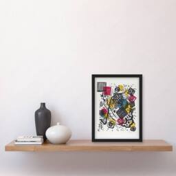 "Artery8 Small Worlds V Abstract Painting Kandinsky Framed Wall Art Print in White - Size: W12"" x H16""" - thumbnail 4