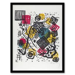 "Artery8 Small Worlds V Abstract Painting Kandinsky Framed Wall Art Print in White - Size: W12"" x H16""" - thumbnail 1