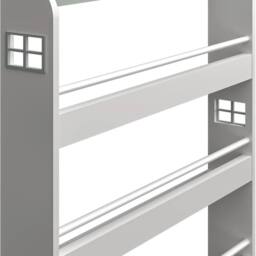 Havendro Children Wooden Toy Storage Shelf 3-Tier Bookcase in White - thumbnail 3