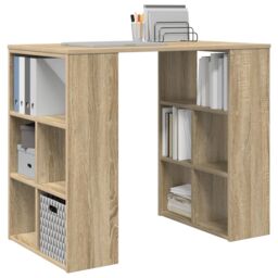 Berkfield Home Corner Desk Sonoma oak MDF Medium Sonoma Oak Corner Desk in Brown - thumbnail 3