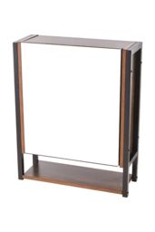 Living and Home Wall-Mounted 3-Layer Mirror Cabinet with Metal Frame in Brown - thumbnail 6
