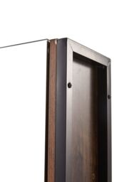 Living and Home Wall-Mounted 3-Layer Mirror Cabinet with Metal Frame in Brown - thumbnail 9