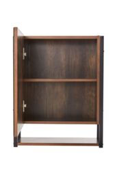 Living and Home Wall-Mounted 3-Layer Mirror Cabinet with Metal Frame in Brown - thumbnail 8