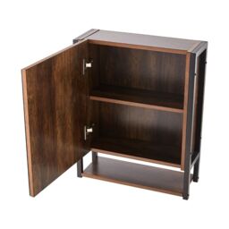 Living and Home Wall-Mounted 3-Layer Mirror Cabinet with Metal Frame in Brown - thumbnail 7