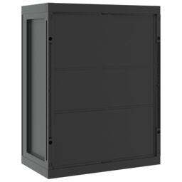 Berkfield Home Outdoor Storage Cabinet Black 65x37x85 cm PP - Size: 65 x 37 x 85 cm - thumbnail 6