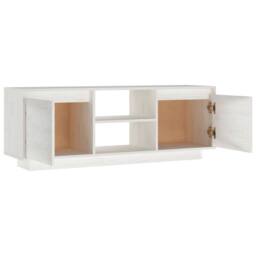 Berkfield Home TV Cabinet White 110x30x40 cm Solid Pinewood - Size: 110 x 30 x 40 cm - thumbnail 7
