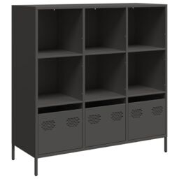 Berkfield Home Highboard¬†Black 101.5x39x103.5 cm Steel in Black - thumbnail 2