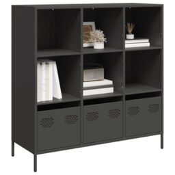 Berkfield Home Highboard¬†Black 101.5x39x103.5 cm Steel in Black - thumbnail 1